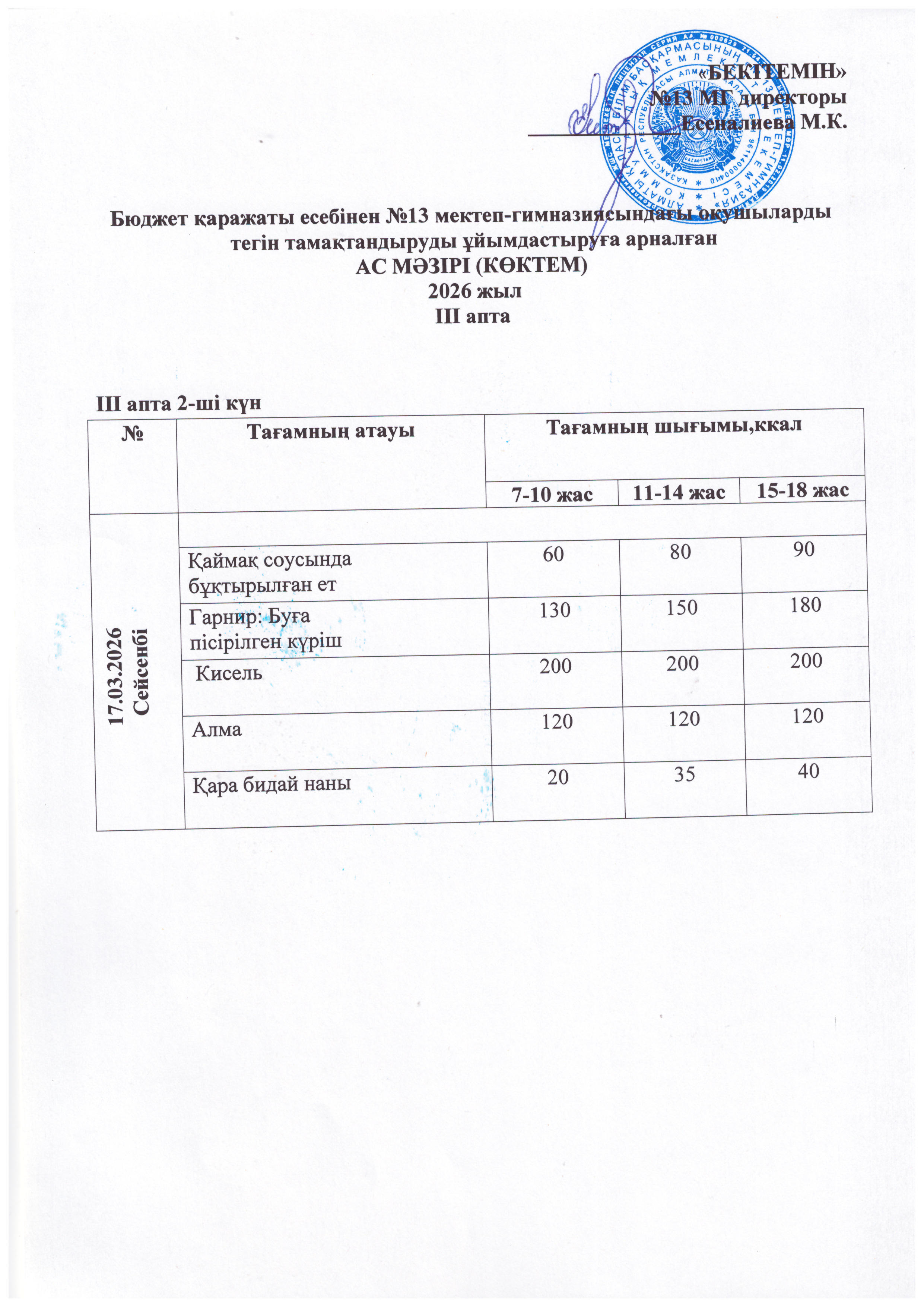 Ас мәзірі 17.03.2026